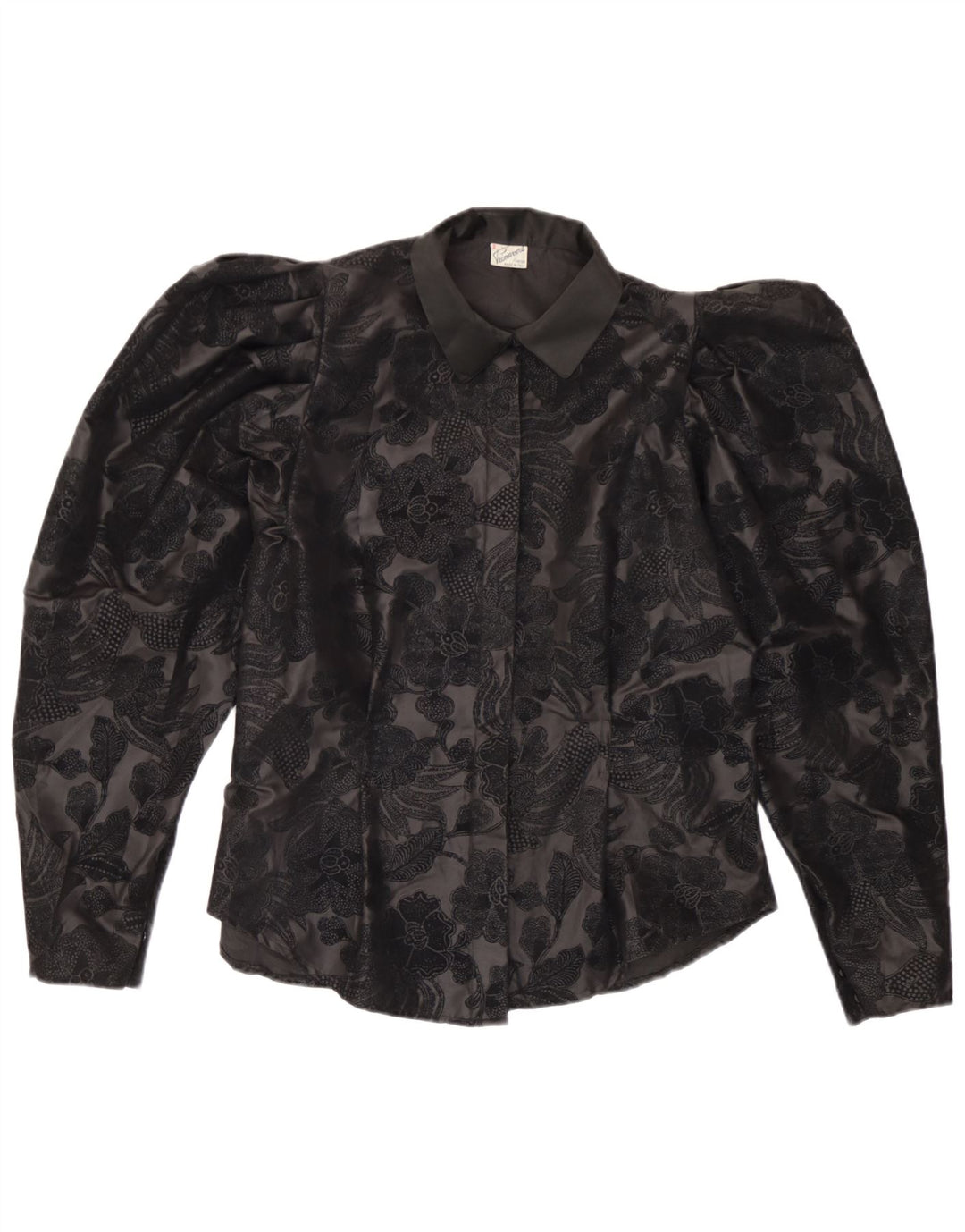 Camicetta da donna Primavera Firenze UK 12 Poliestere floreale nero medio