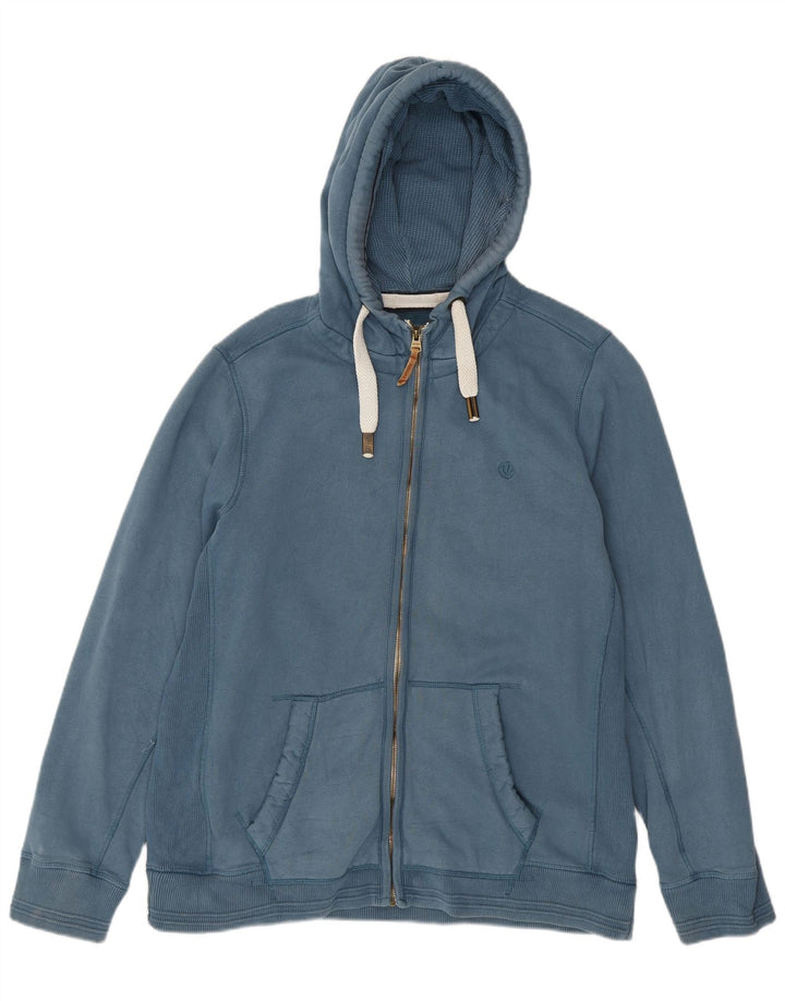 Felpa con cappuccio e zip da uomo Fat Face XL in cotone blu