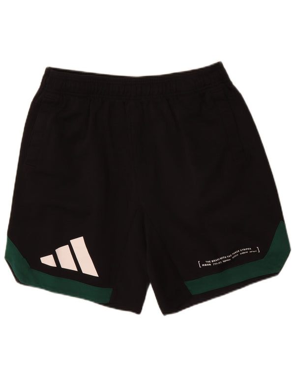 Pantaloncini sportivi grafici da uomo Adidas grandi in cotone color block nero