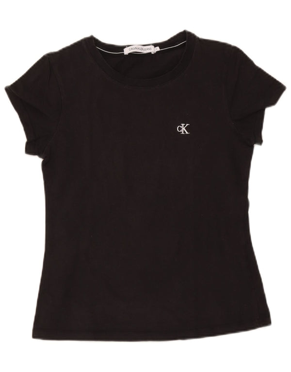 Maglietta da donna Calvin Klein Jeans Top UK 10 piccola in cotone nero