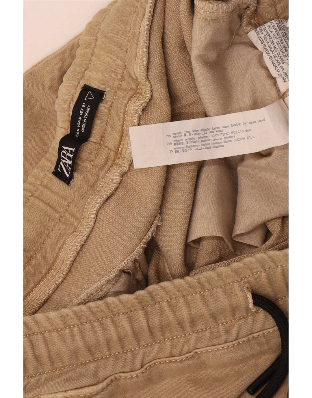 Pantaloni da tuta da uomo Zara Joggers in cotone beige medio