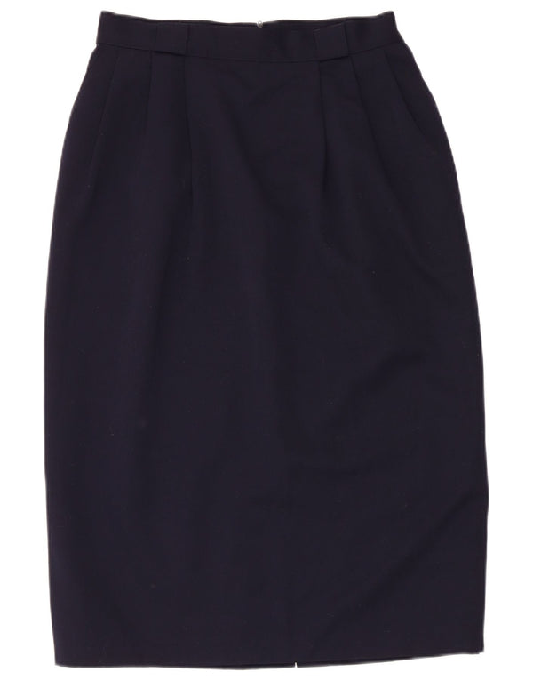 Gonna a tubino a vita alta da donna Marks & Spencer IT 44 media W28 blu navy