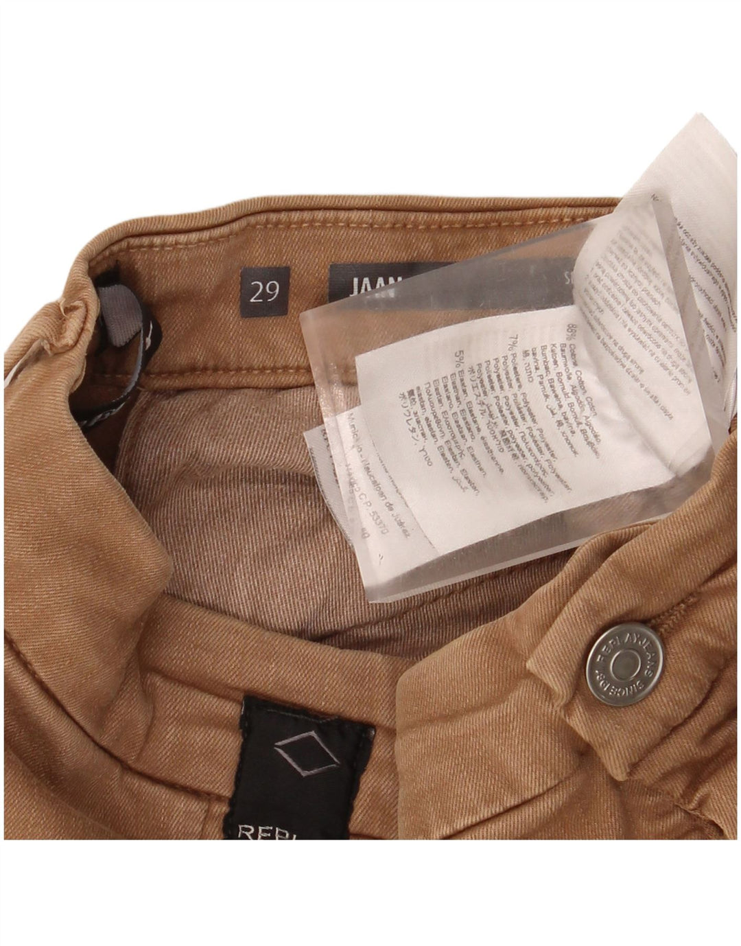 REPLAY Pantaloni cargo skinny Jaan da donna W29 L34 cotone marrone