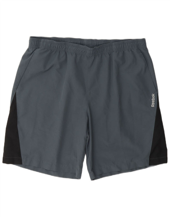 Pantaloncini sportivi Reebok Speedwick da uomo XL blu in poliestere color block