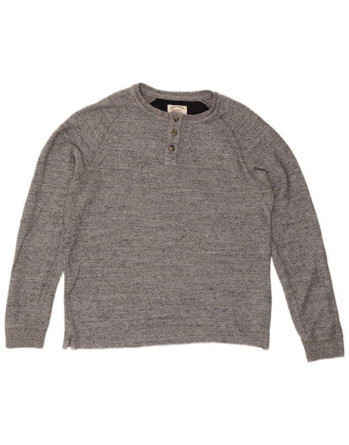 Felpa da uomo Fat Face Maglione in cotone chiazzato grigio medio