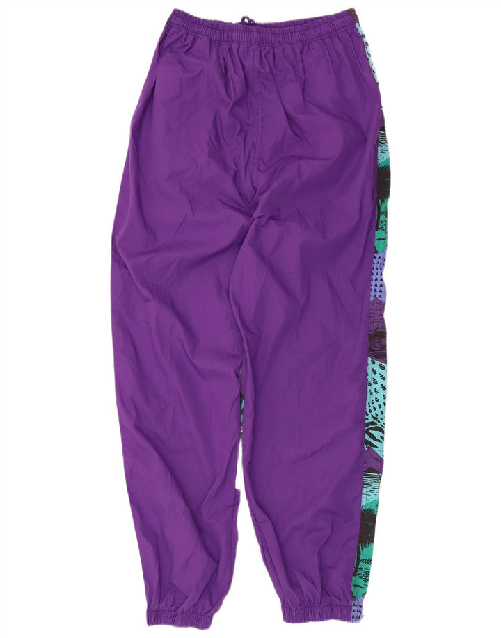 Tuta intera vintage da donna vestibilità ampia UK 16 grande patchwork viola