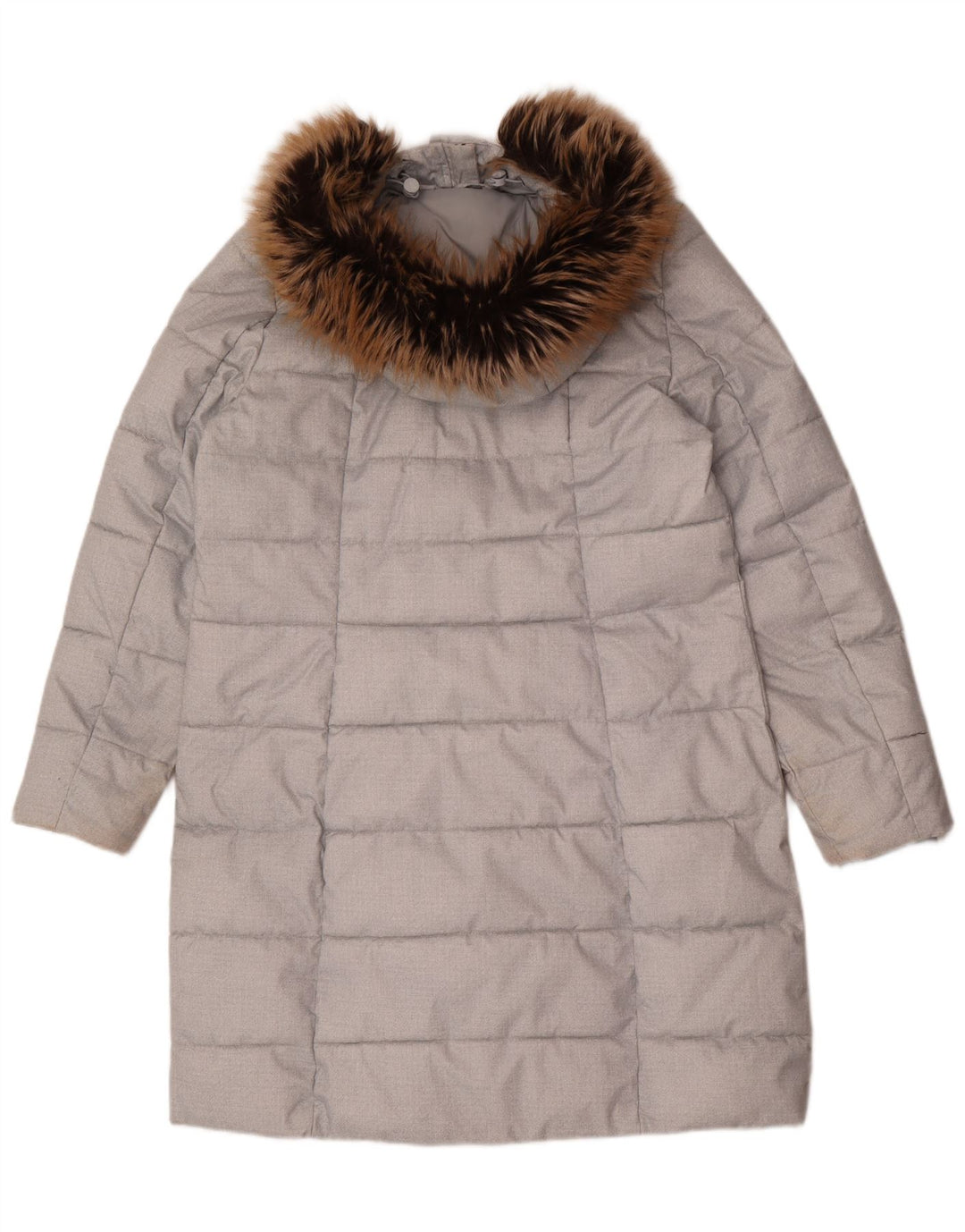 Cappotto imbottito con cappuccio da donna Barbour UK 16 grande poliestere grigio