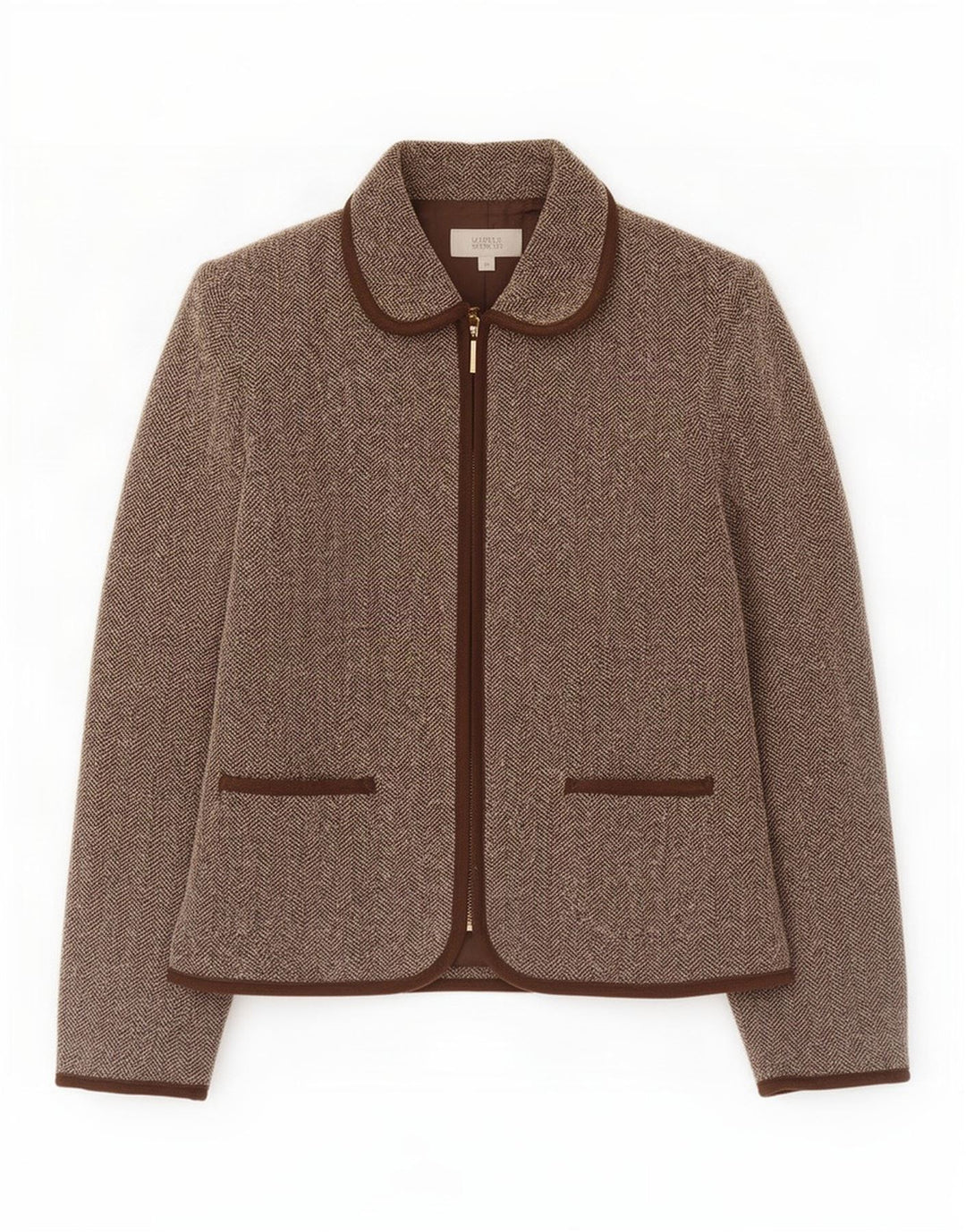 Giacca blazer da donna Marks & Spencer UK 10 piccola spina di pesce marrone