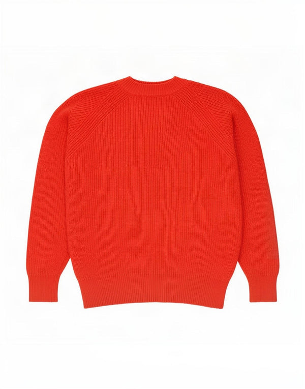 Maglione maglione girocollo da donna Marks & Spencer UK 10 piccolo cotone arancione
