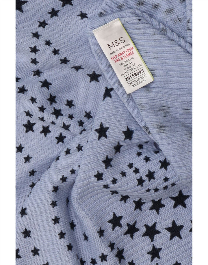 Maglione maglione con scollo a V da donna Marks & Spencer UK 16 grande blu