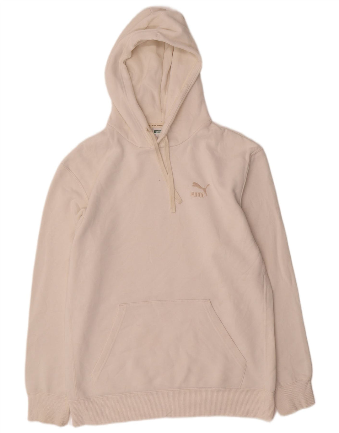 Felpa con cappuccio da uomo Puma in cotone bianco medio