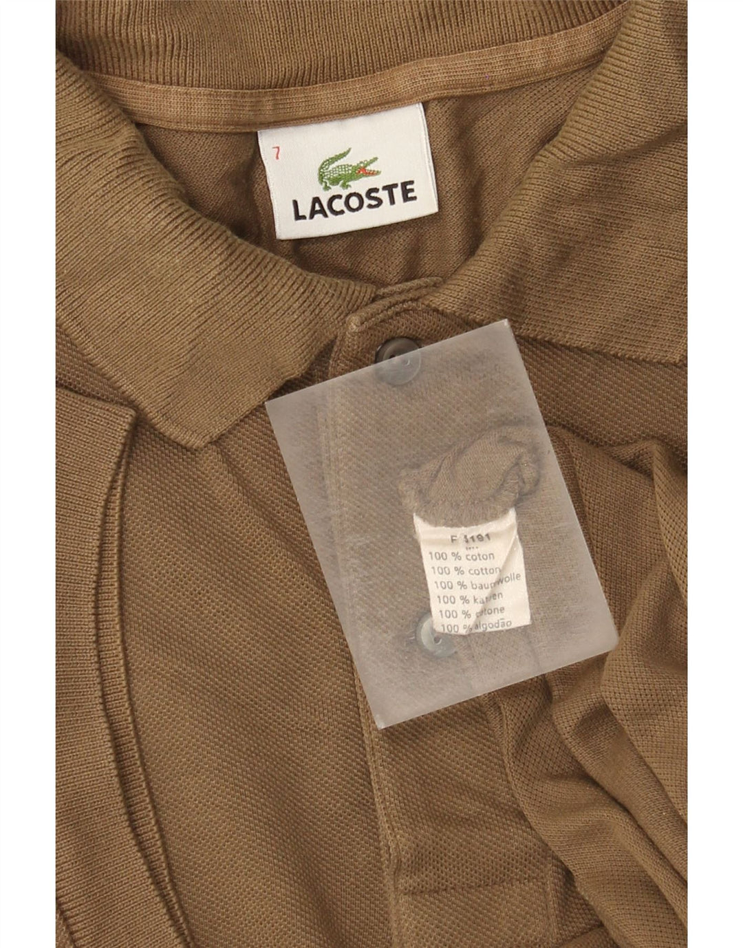 Polo da uomo Lacoste taglia 7 2XL cotone marrone
