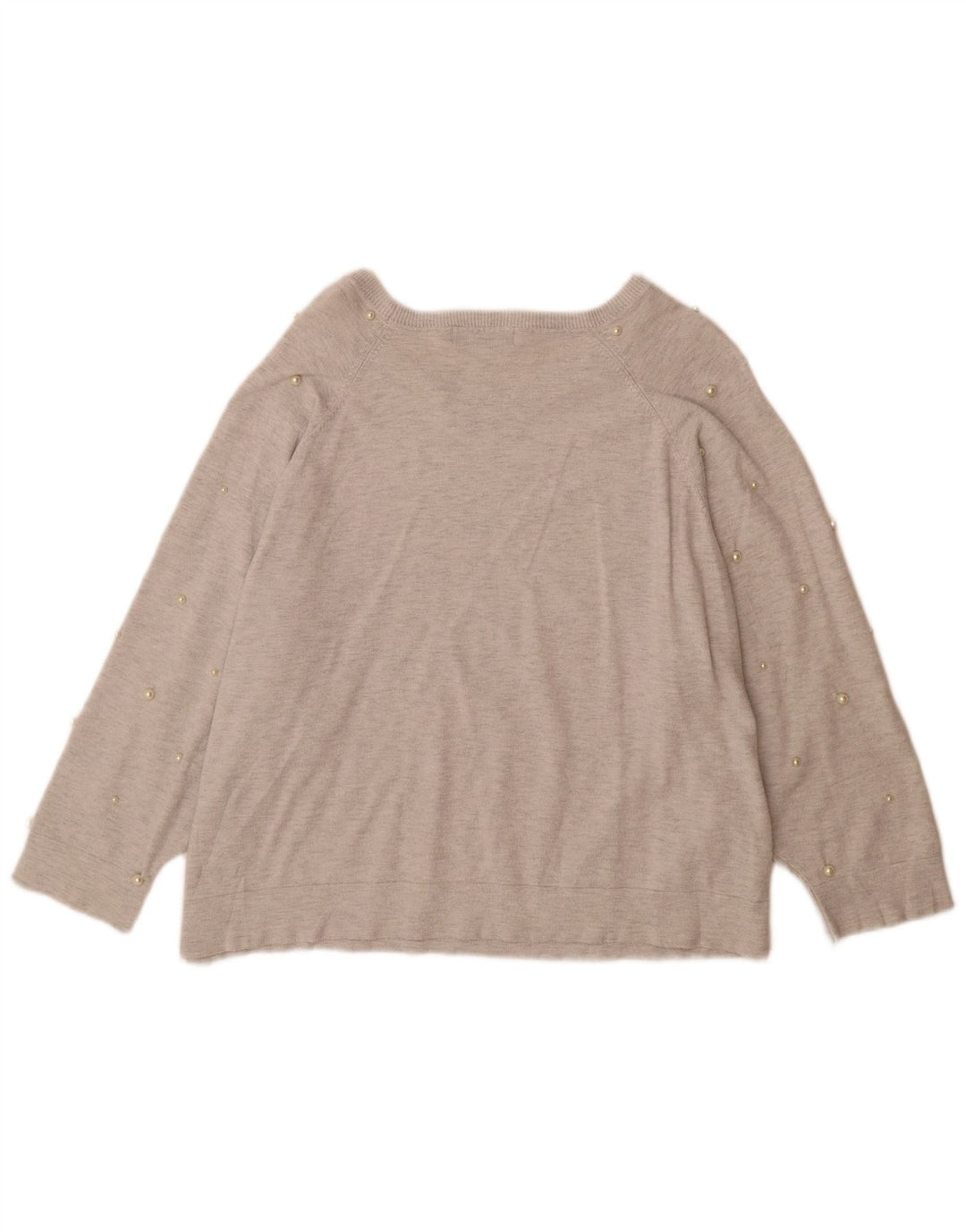 Maglione maglione oversize con scollo a barca da donna Zara UK 14 Viscosa grigio medio
