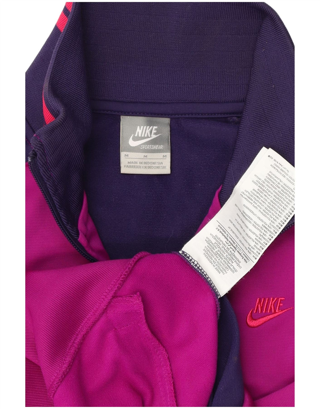 Giacca da tuta da donna NIKE UK 12 Poliestere color block viola medio