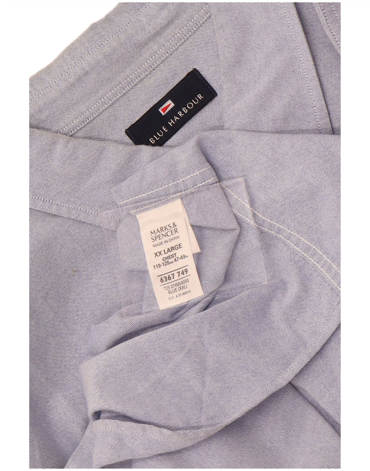 Camicia a maniche corte da uomo Marks & Spencer 2XL cotone blu