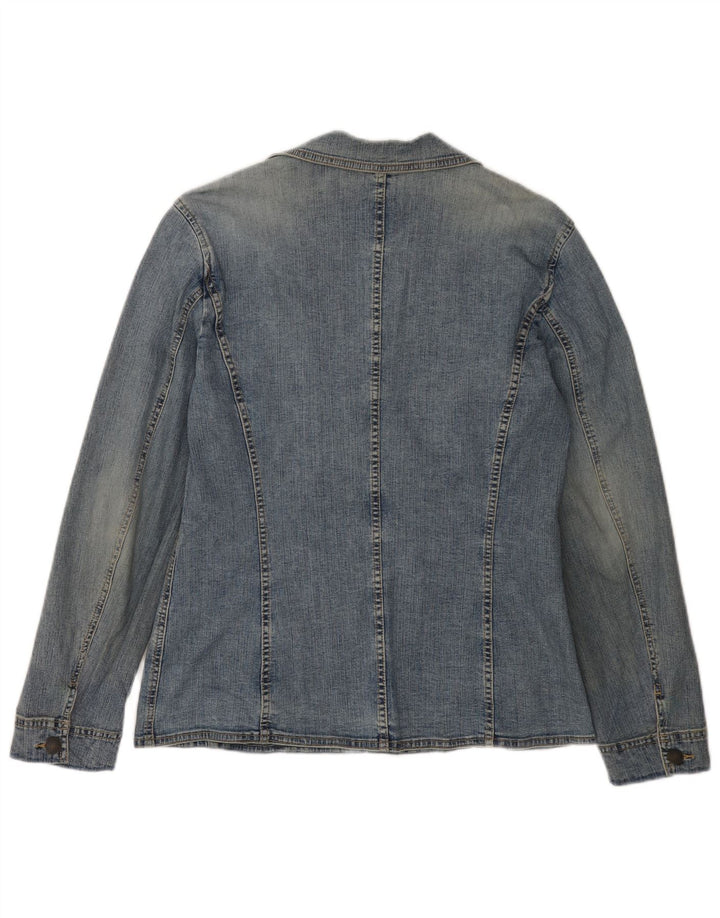 Giacca blazer in denim a 2 bottoni da donna ESPRIT UK 16 grande cotone blu