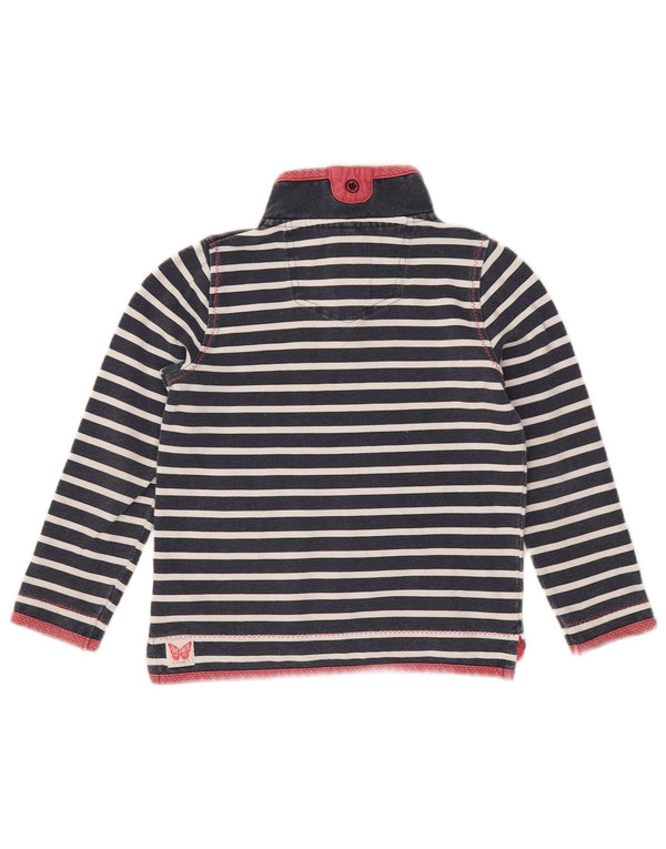 Felpa per bambina Fat Face 6-7 anni in cotone a righe blu navy