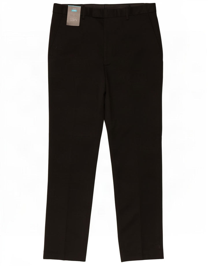 Pantaloni da abito vestibilità regolare da uomo Marks & Spencer W34 L33 poliestere nero