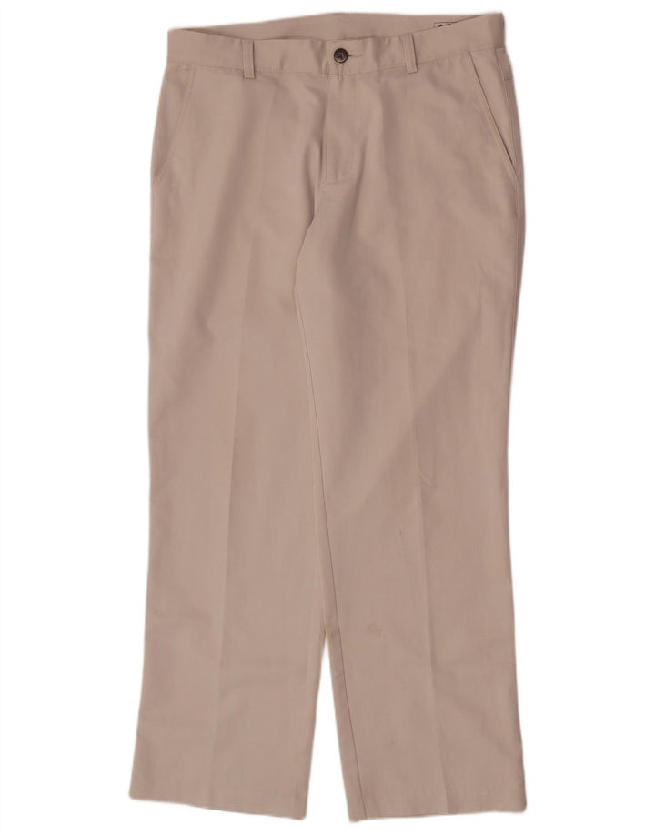 Pantaloni chino dritti da uomo Adidas W32 L30 poliestere beige
