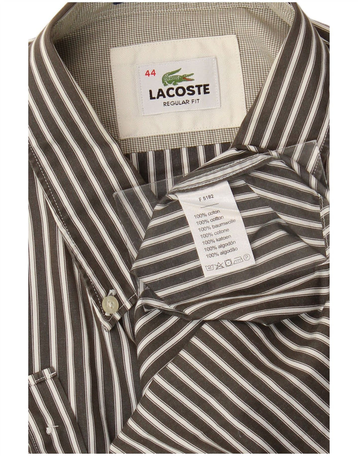 Camicia Lacoste da uomo vestibilità regolare taglia 44 XL cotone gessato grigio