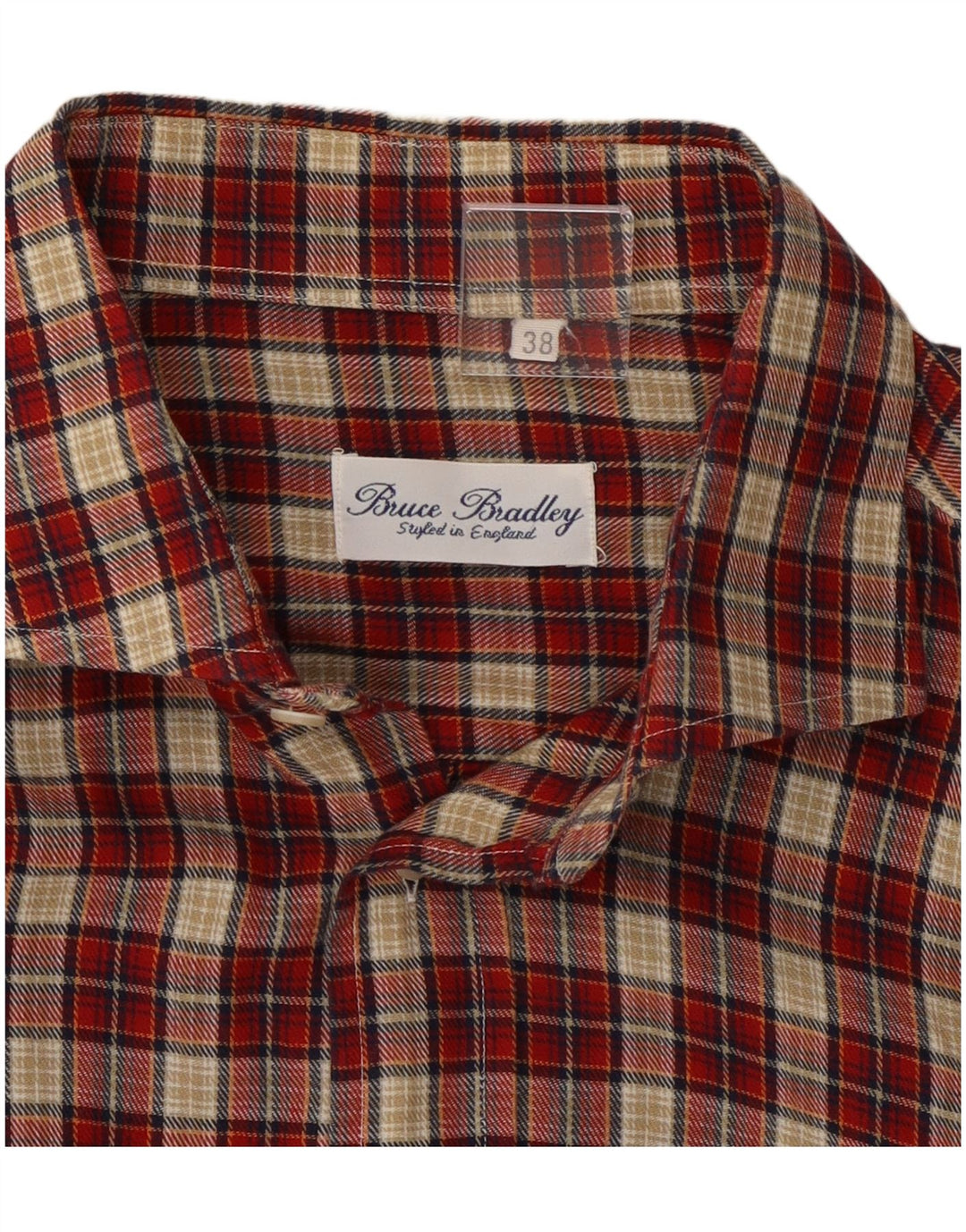 Camicia in flanella da uomo VINTAGE taglia 38 cotone medio a quadri rossi