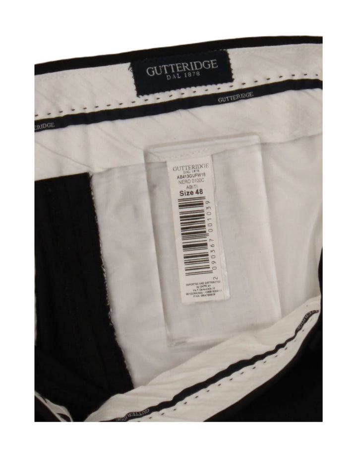 Pantaloni da abito slim da uomo Gutteridge IT 48 Medium W32 L29 Poliestere nero