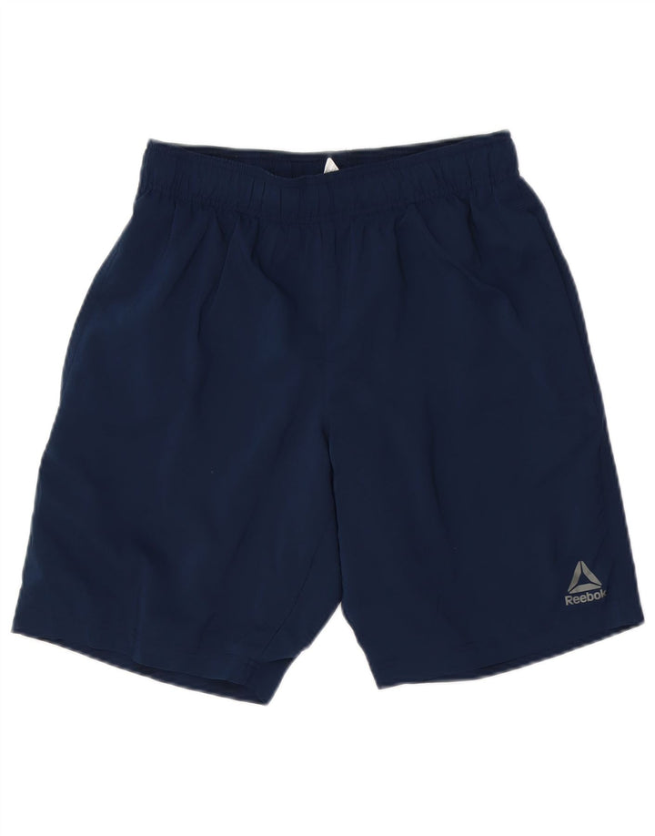 Pantaloncini sportivi Reebok da uomo piccoli in poliestere blu navy