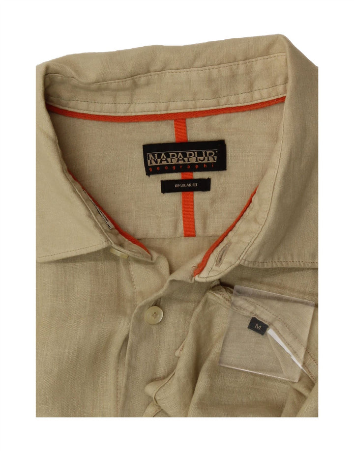 NAPAPIJRI Mens Regular Fit Shirt Medium Beige Vintage Napapijri and Second-Hand Napapijri from Messina Hembry 