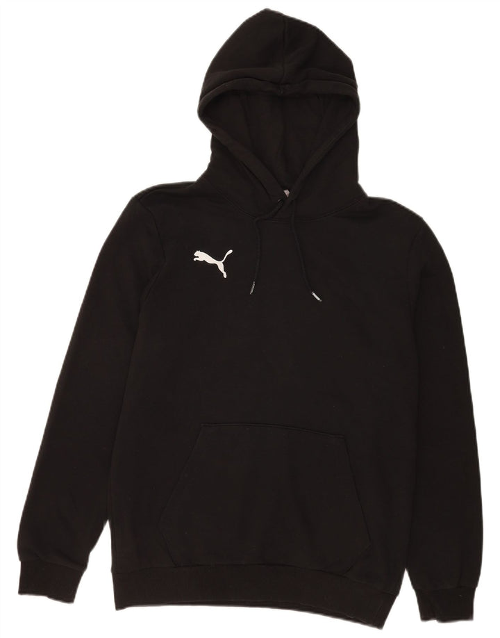 Felpa con cappuccio grafica da uomo Puma piccola in cotone nero