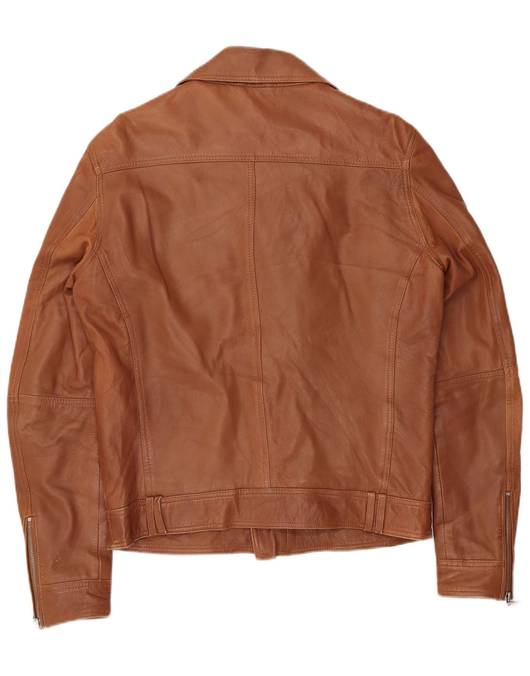 Giacca da motociclista in pelle vintage da uomo UK 40 grande in pelle marrone