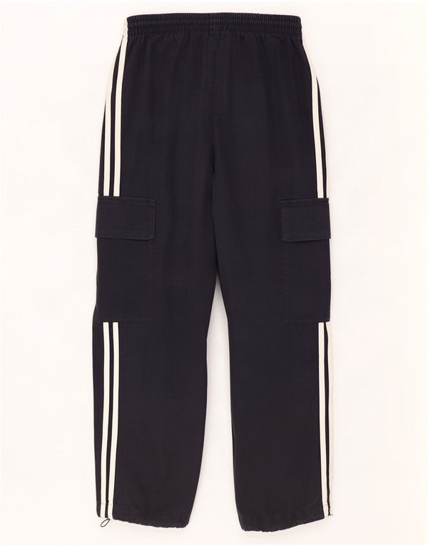 Pantaloni cargo Adidas da uomo a vestibilità ampia medi W32 L27 cotone nero