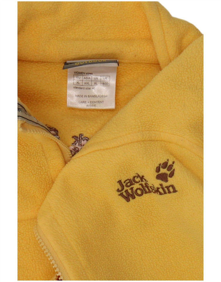 Giacca in pile grafica da donna Jack Wolfskin UK 18/20 XL Colorblock giallo