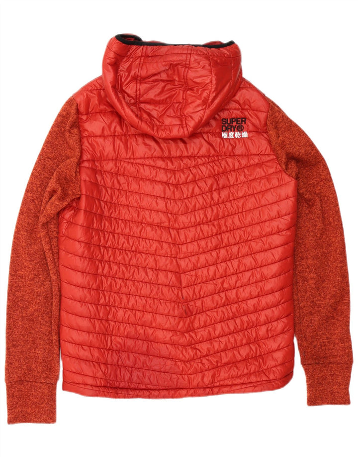 Giacca imbottita da uomo Superdry UK 38 Poliestere chiazzato rosso medio