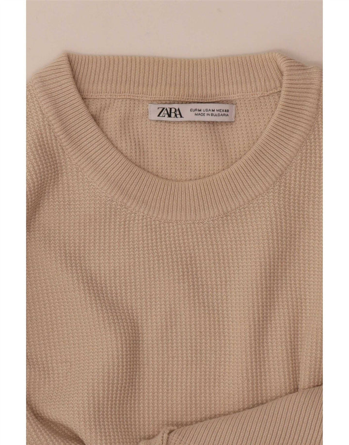 Maglione maglione girocollo da uomo Zara beige medio