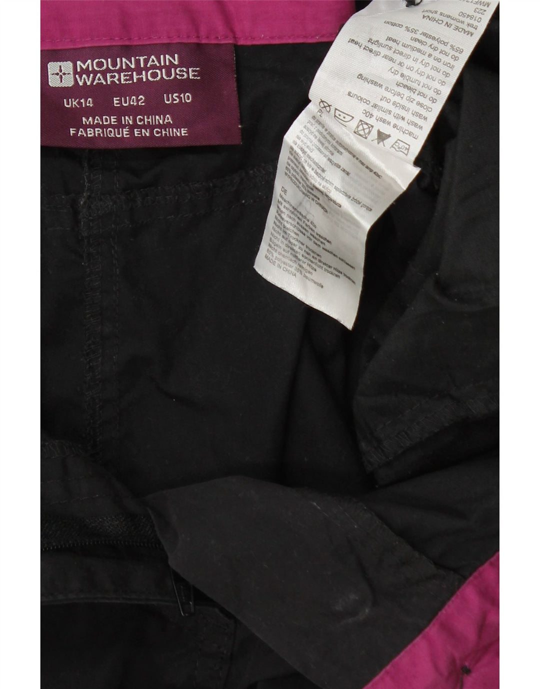 MOUNTAIN WAREHOUSE Pantaloncini cargo da donna UK 14 Large W32 Poliestere nero