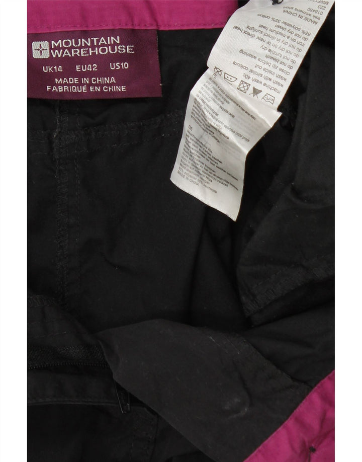 MOUNTAIN WAREHOUSE Pantaloncini cargo da donna UK 14 Large W32 Poliestere nero