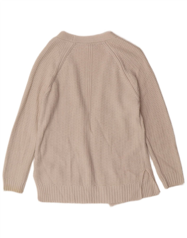 Maglione cardigan da donna Fat Face UK 8 piccolo classico in viscosa beige
