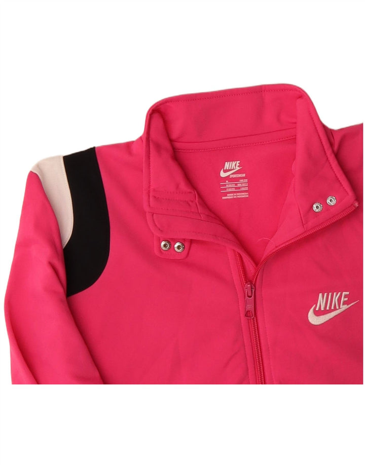 Giacca da tuta da donna NIKE UK 12 Poliestere color block rosa medio