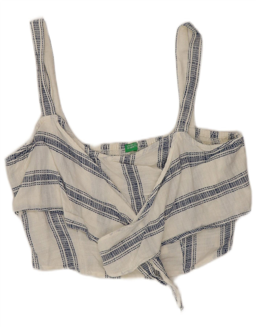 Top corsetto da donna Benetton UK 12 cotone a righe bianche medie