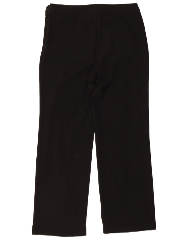 Marks & Spencer Womens Wide Leg Casual Trousers UK 14 Large W32 L30 Black