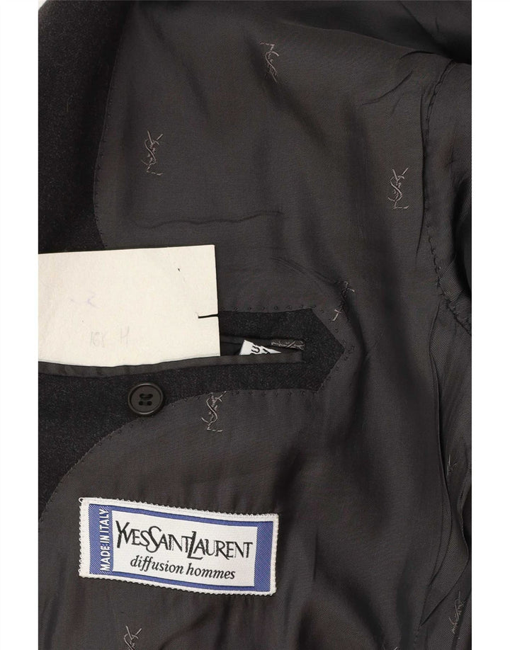 Giacca blazer da uomo a 2 bottoni Yves Saint Laurent IT 56 3XL Classica lana grigia