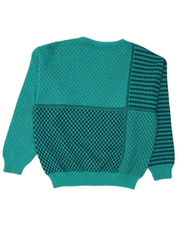 Maglione girocollo da uomo C&A IT 56/58 XL Turchese geometrico