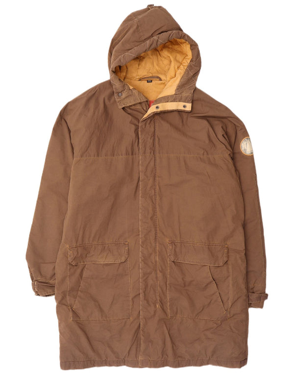 Cappotto giacca a vento con cappuccio da uomo Murphy & Nye UK 44 2XL poliestere marrone