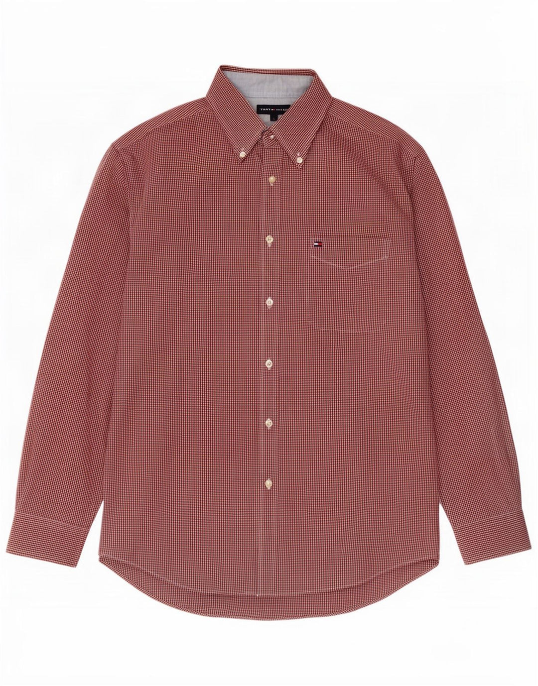 Camicia da uomo Tommy Hilfiger grande in cotone a quadretti rossi