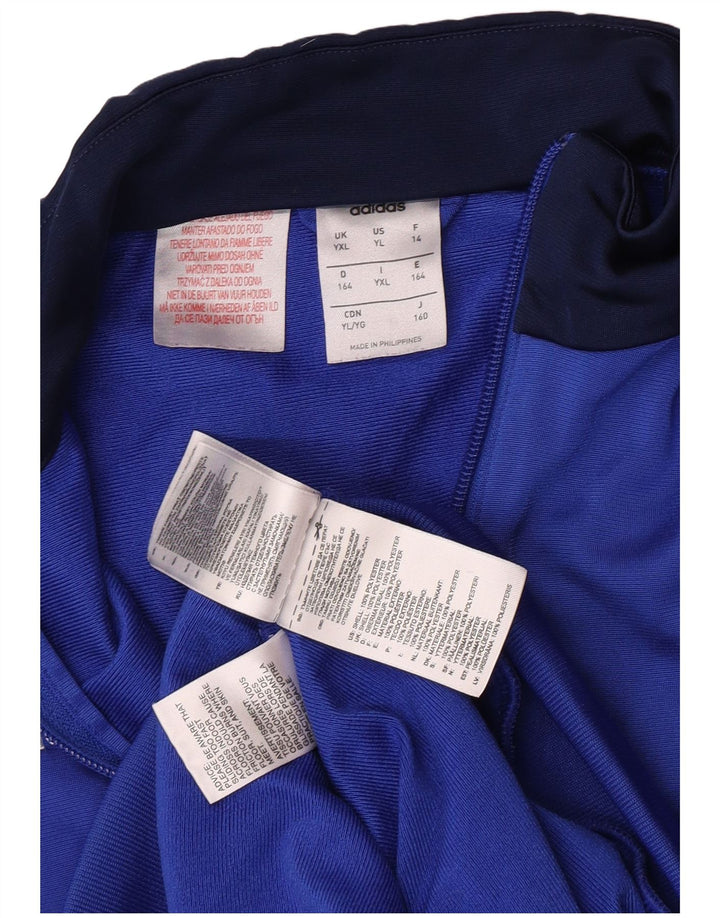 Giacca da tuta da ragazzo Adidas 13-14 anni XL Blu Colourblock Poliestere