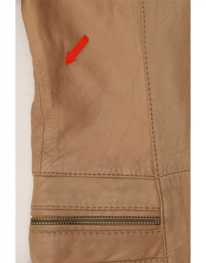 STREET ONE Womens Leather Jacket UK 10 Small Brown Biker Vintage Street One and Second-Hand Street One from Messina Hembry 