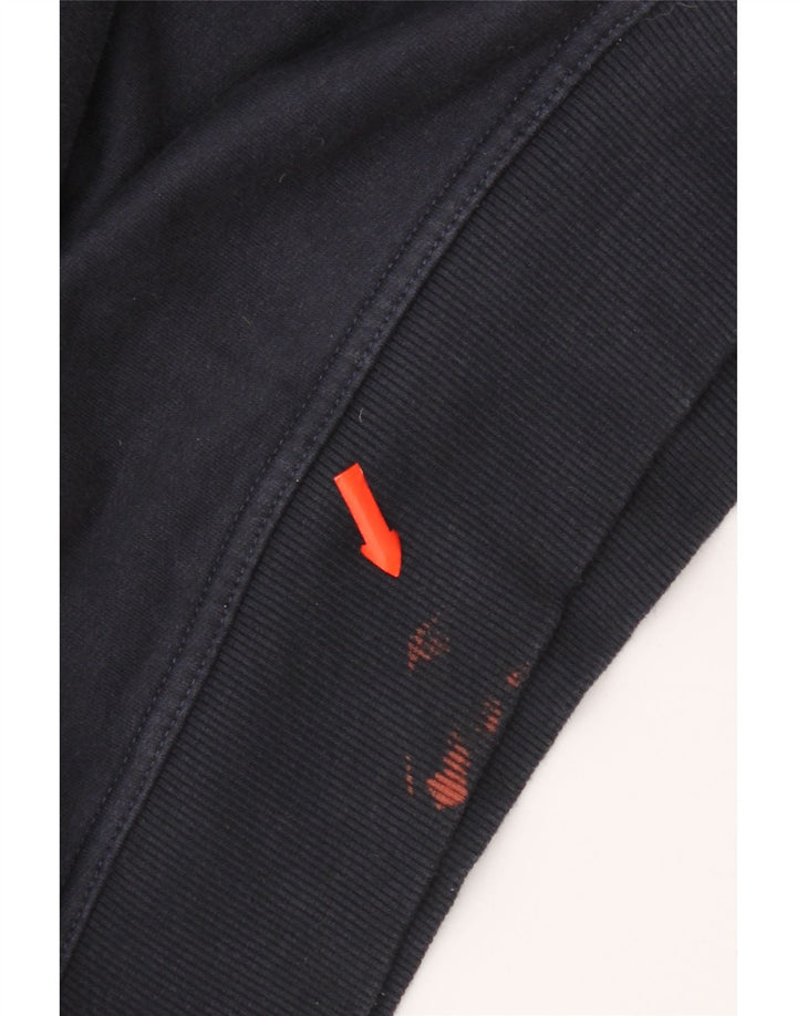 Crew Clothing Felpa da uomo con collo con zip, maglione medio, cotone blu navy