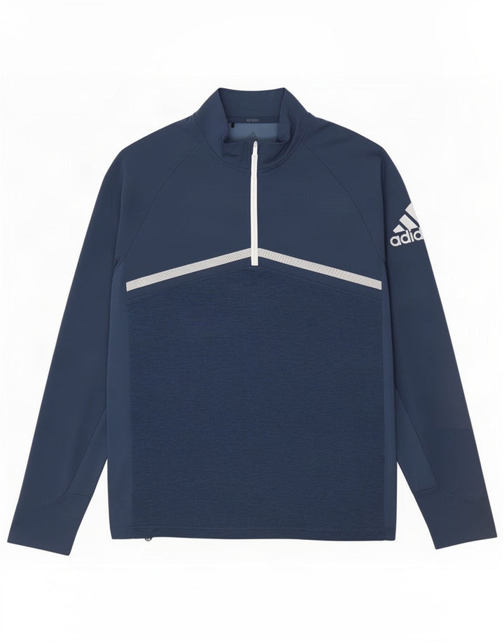 Adidas Uomo Graphic Pullover Tuta Top Medium Blu Navy Colourblock