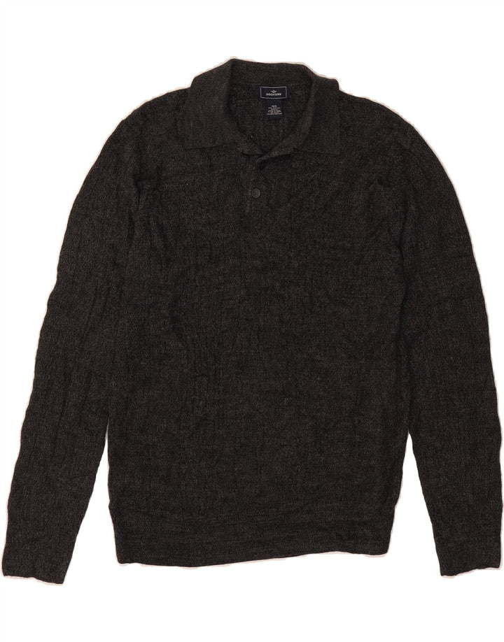 DOCKERS Mens Polo Neck Jumper Sweater Medium Grey Acrylic Vintage Dockers and Second-Hand Dockers from Messina Hembry 