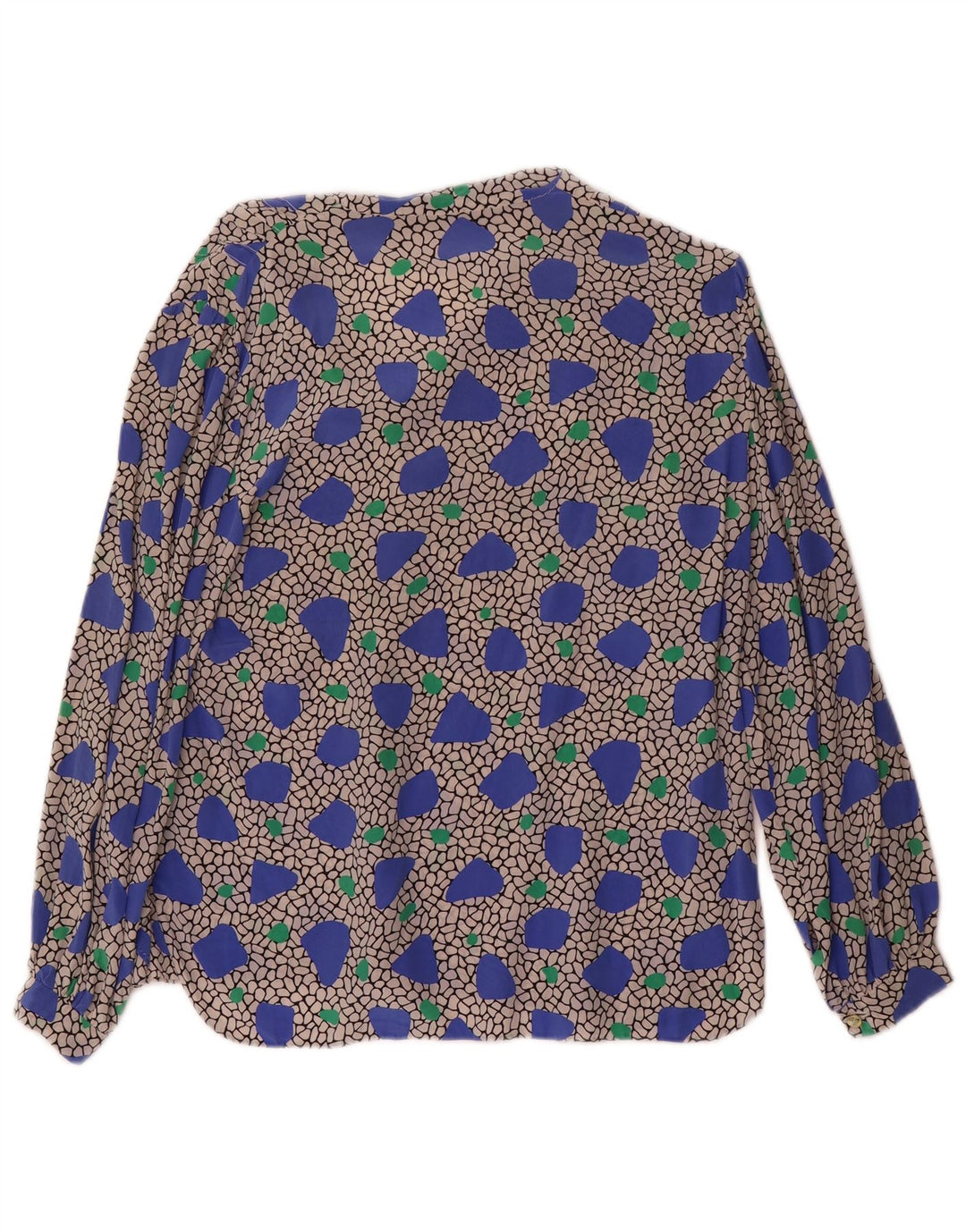 Camicetta camicia a maniche lunghe da donna vintage UK 14 media multicolore